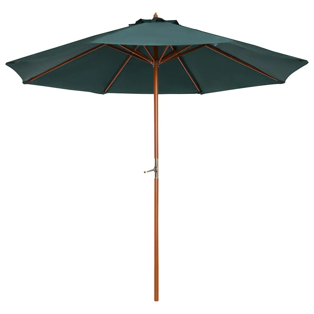 Outsunny Sonnenschirm Garten UV-beständig Handkurbel Pappelholz