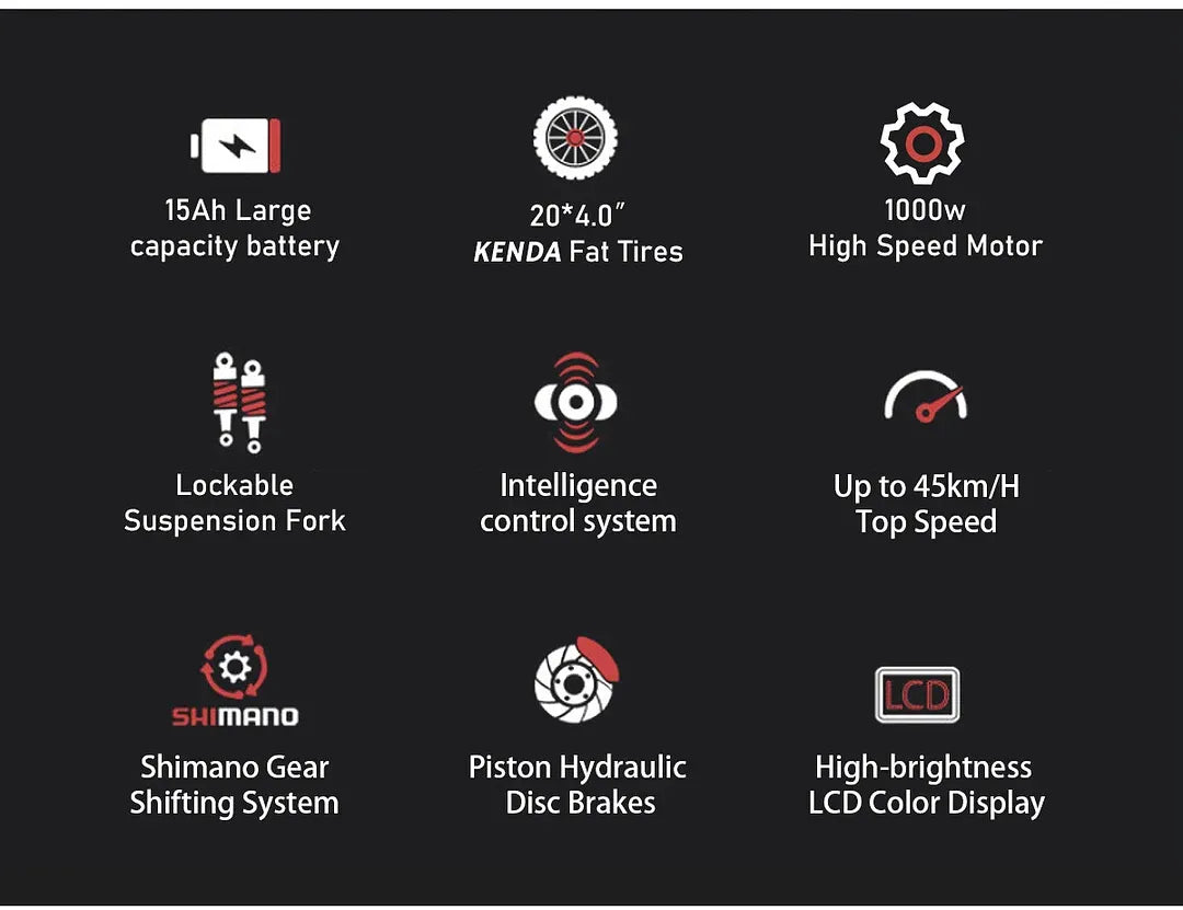 SAMEBIKE XWLX09-II 1000W Motor, 48V 15Ah, 50 km/h, Mountain Ebike