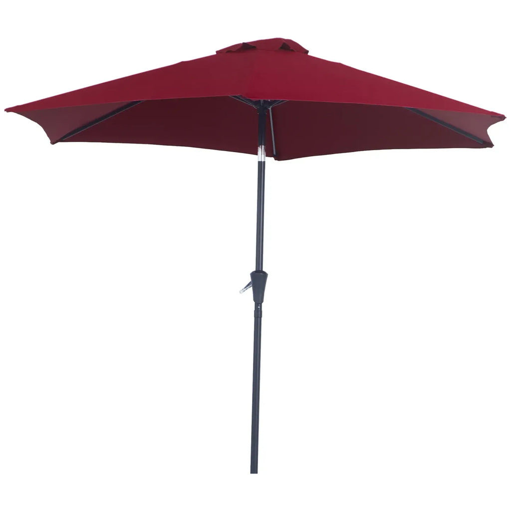Outsunny Sonnenschirm Kippfunktion Handkurbel Aluminium Rot
