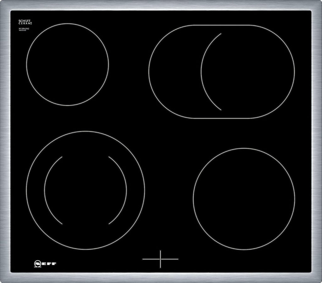 NEFF EDX442, Set bestehend aus E1ECD0AN0, N 30, Einbauherd mit CircoTherm, 60 x 60 cm, Edelstahl und M13R42N2, N 50, herdgesteuertes Elektrokochfeld, 60 cm, Schwarz, mit Rahmen aufliegend