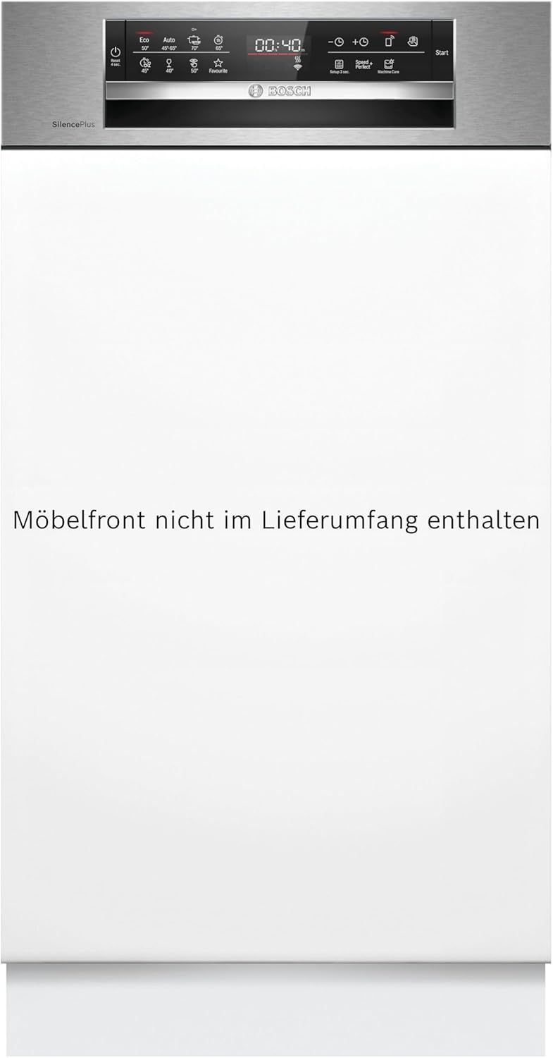 Bosch SPV2IKX10E Serie 2 Smarter Geschirrspüler vollintegriert, 45 cm breit, Besteckkorb, Extra Trocknen auf Knopfdruck, InfoLight roter Lichtpunkt am Boden, AquaStop Schutz gegen Wasserschäden, Weiß