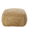 Pouf tissé en jute naturel - couleur beige.