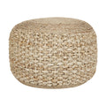 Pouf tissé en jute naturel - Élément décoratif chaleureux pour votre intérieur.