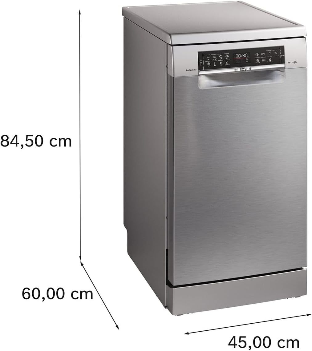 Bosch SPV2IKX10E Serie 2 Smarter Geschirrspüler vollintegriert, 45 cm breit, Besteckkorb, Extra Trocknen auf Knopfdruck, InfoLight roter Lichtpunkt am Boden, AquaStop Schutz gegen Wasserschäden, Weiß