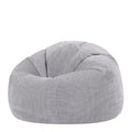 Pouf en velours côtelé gris confortable et moderne