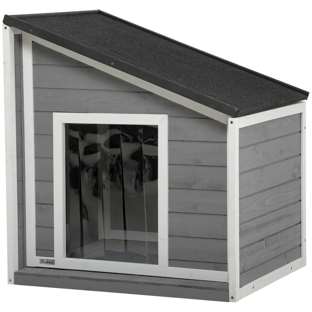 PawHut Hundehütte Outdoor aufklappbares Dach wetterfest Tannenholz