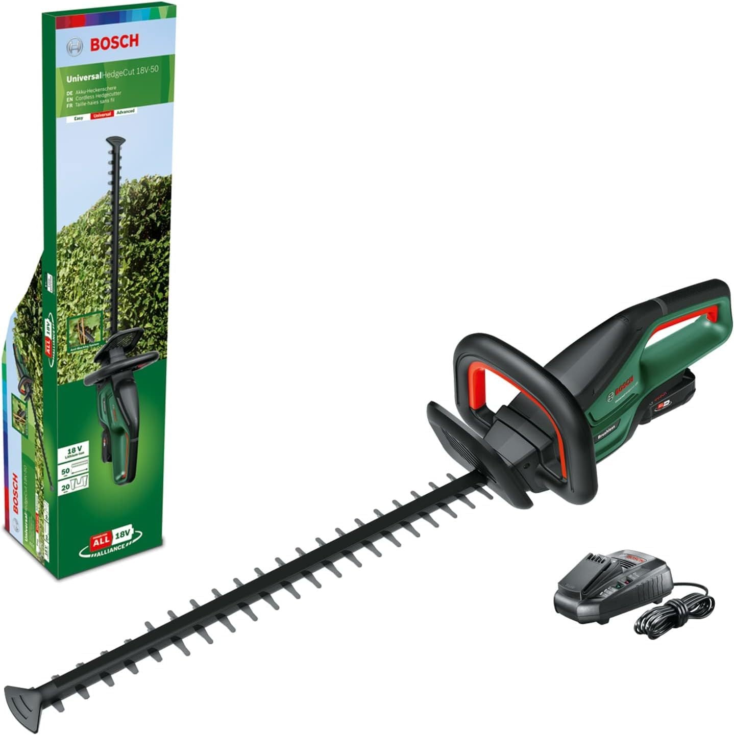 Bosch Akku Heckenschere AHS 50-20 LI (1x Akku, 18 Volt System, Hublnge: 20 mm, im Karton)