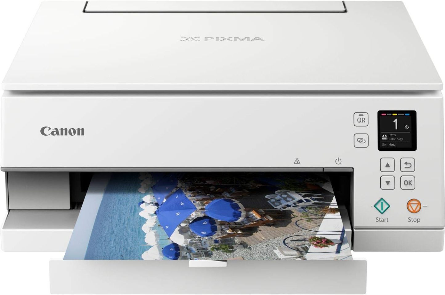 Canon PIXMA TS6350a Drucker Farbtintenstrahl Multifunktionsgerät DIN A4 (Fotodrucker, Scanner, Kopierer, OLED, 4.800x1.200 dpi, USB, WLAN, 5 separate Tinten, Duplexdruck, 2 Papierzuführungen), schwarz