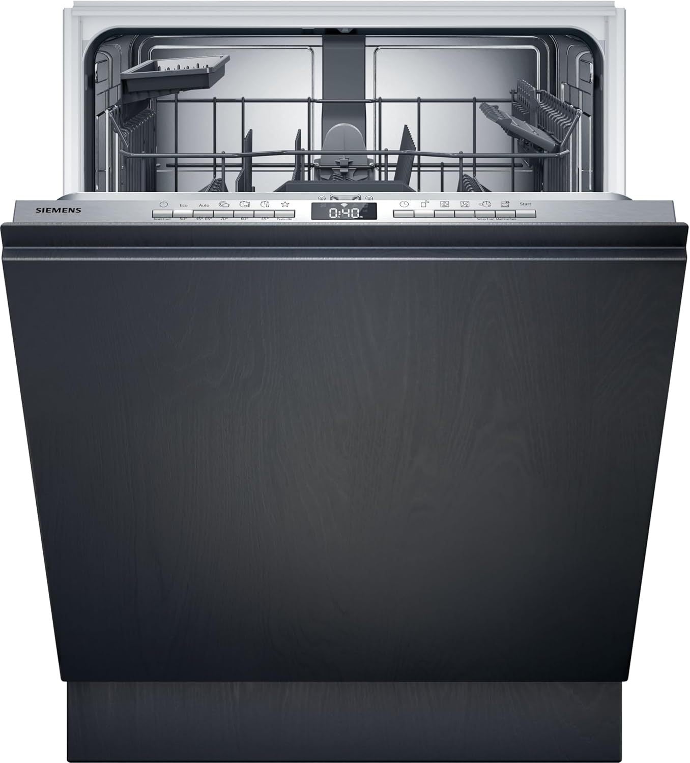 Siemens SN43ES14VE, iQ300 Smarter Geschirrspüler, Unterbau-Spülmaschine mit Besteckschublade, 60 cm, automatische Türöffnung dank autoOpen dry, besonders leise mit iQdrive-Motor, aquaStop, Edelstahl
