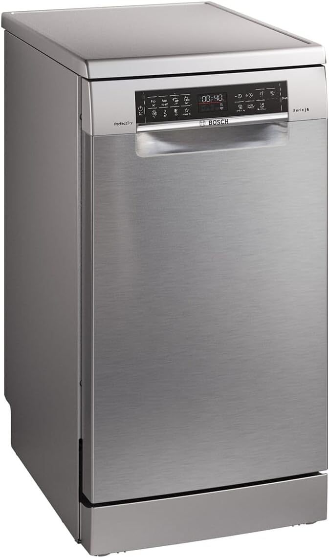 Bosch SPV2IKX10E Serie 2 Smarter Geschirrspüler vollintegriert, 45 cm breit, Besteckkorb, Extra Trocknen auf Knopfdruck, InfoLight roter Lichtpunkt am Boden, AquaStop Schutz gegen Wasserschäden, Weiß