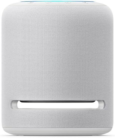 Echo Studio (Neueste Generation) | Der beste Klang, den unsere smarten WLAN- und Bluetooth-Lautsprecher je geboten haben – mit Dolby Atmos, 3D-Audio, Smart-Home-Hub und Alexa | Weiß