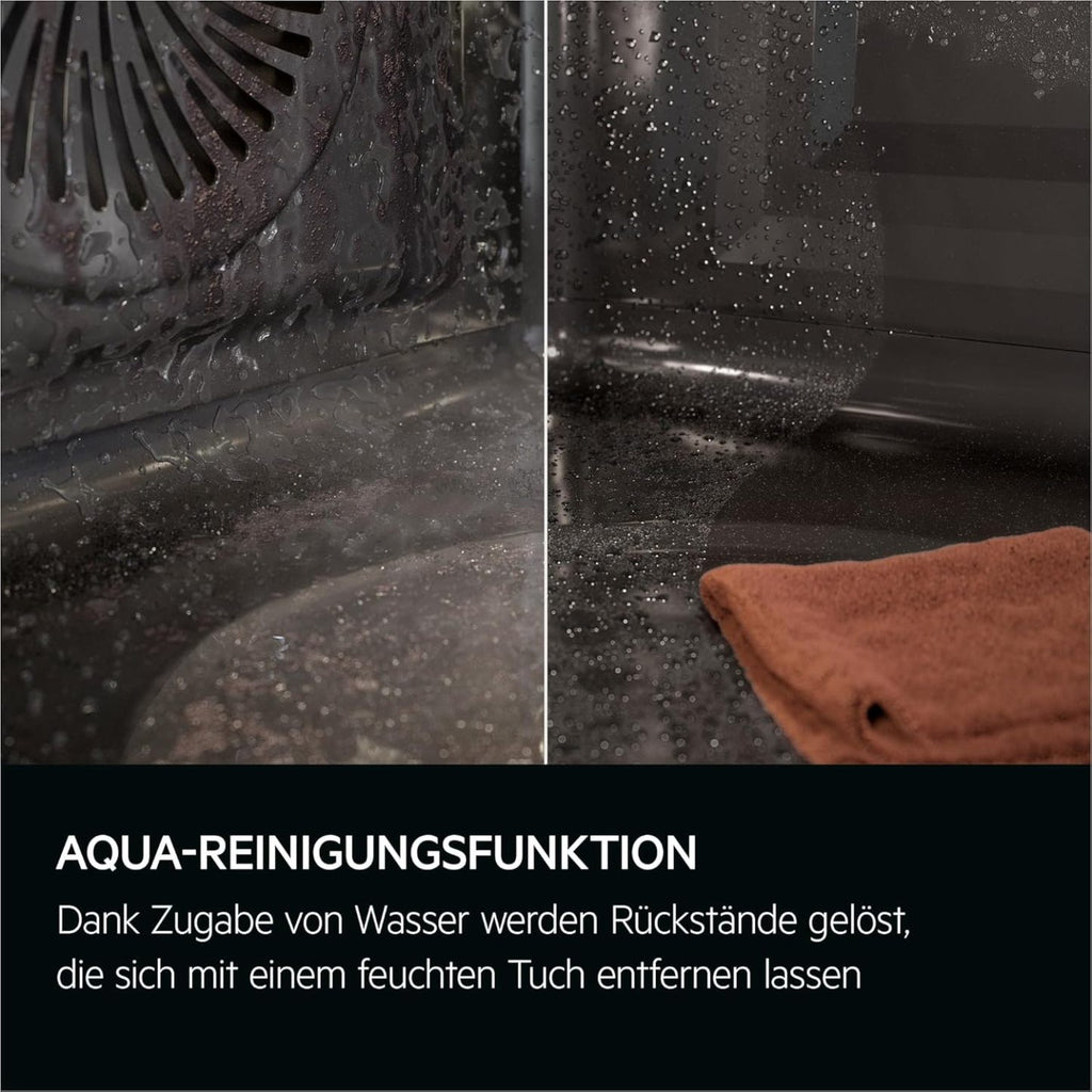 AEG Einbaubackofen – Serie 5 Ringheißluft: Gleichmäßige Garergebnisse auf 3 Ebenen – Pyrolyse Selbstreinigung – 25 Automatikprogramme – LED-Touchdisplay – Schnellaufheizung – Schwarz – BPE53516AB