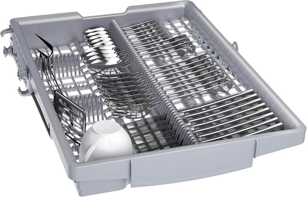 Bosch SPV2IKX10E Serie 2 Smarter Geschirrspüler vollintegriert, 45 cm breit, Besteckkorb, Extra Trocknen auf Knopfdruck, InfoLight roter Lichtpunkt am Boden, AquaStop Schutz gegen Wasserschäden, Weiß