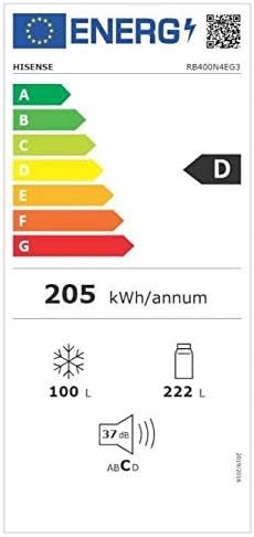 Hisense RB327N4AD2 Kühl-Gefrierkombination/ NoFrostPlus/ Multiflow 360°/ HolidayMode/ FreshZone/ 182,4 cm/ Kühlteil 171 l/ Gefrierteil 85 l/ 41 dB/ 287 kWh/ Jahr/ Edelstahl-Look