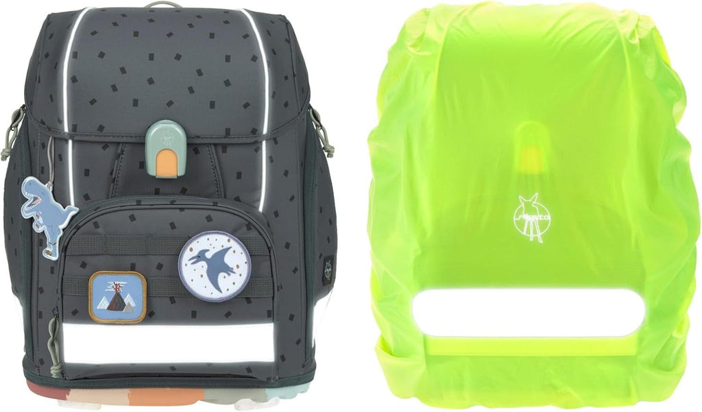 LÄSSIG 7-teiliges Schulranzen Set Kinder/School Set Boxy Unique Schwarz