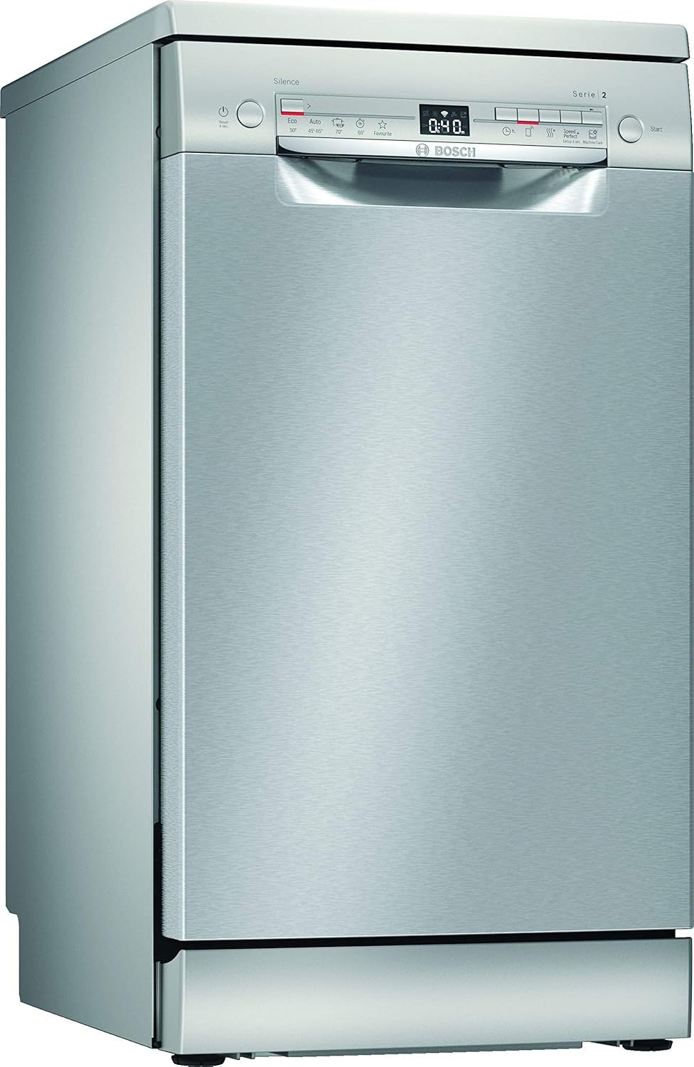 Bosch SPV2IKX10E Serie 2 Smarter Geschirrspüler vollintegriert, 45 cm breit, Besteckkorb, Extra Trocknen auf Knopfdruck, InfoLight roter Lichtpunkt am Boden, AquaStop Schutz gegen Wasserschäden, Weiß