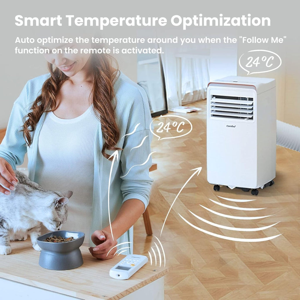 Comfee Mobiles Klimagerät MPD1-12CRN7, 12000 BTU 3,5kW, Kühlen&Ventilieren&Entfeuchten, Raumgröße bis 117m³(43㎡), Mobile Klimaanlage mit Abluftschlauch