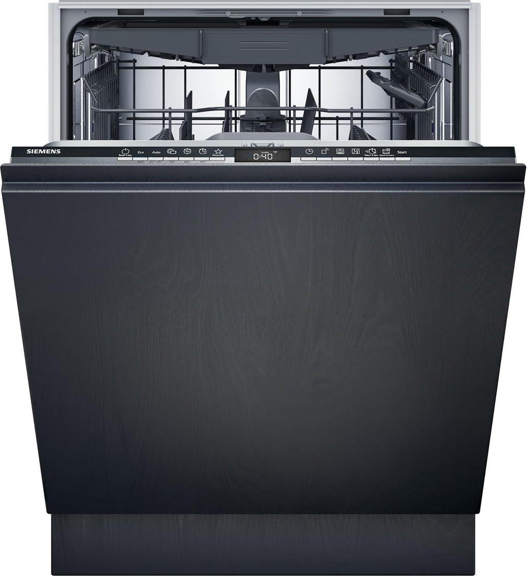 Siemens SN43ES14VE, iQ300 Smarter Geschirrspüler, Unterbau-Spülmaschine mit Besteckschublade, 60 cm, automatische Türöffnung dank autoOpen dry, besonders leise mit iQdrive-Motor, aquaStop, Edelstahl