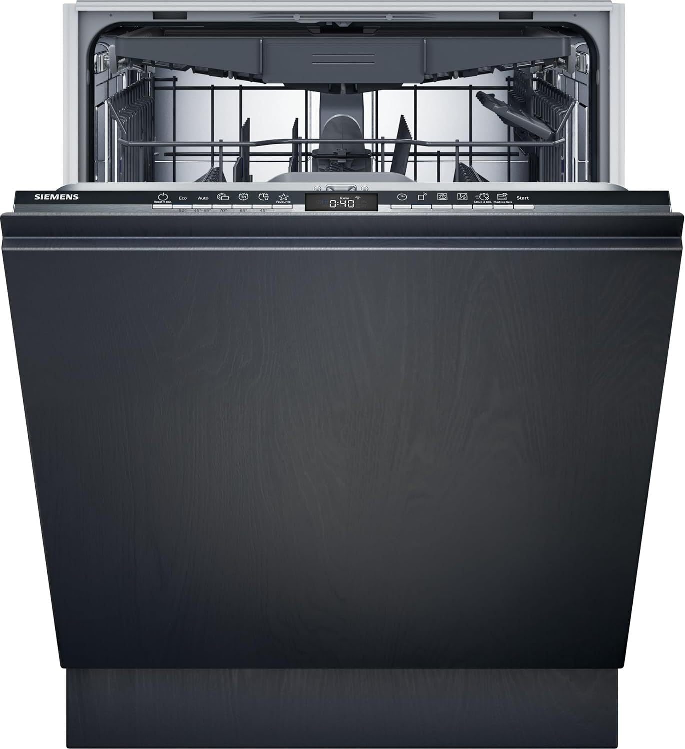 Siemens SN43ES14VE, iQ300 Smarter Geschirrspüler, Unterbau-Spülmaschine mit Besteckschublade, 60 cm, automatische Türöffnung dank autoOpen dry, besonders leise mit iQdrive-Motor, aquaStop, Edelstahl
