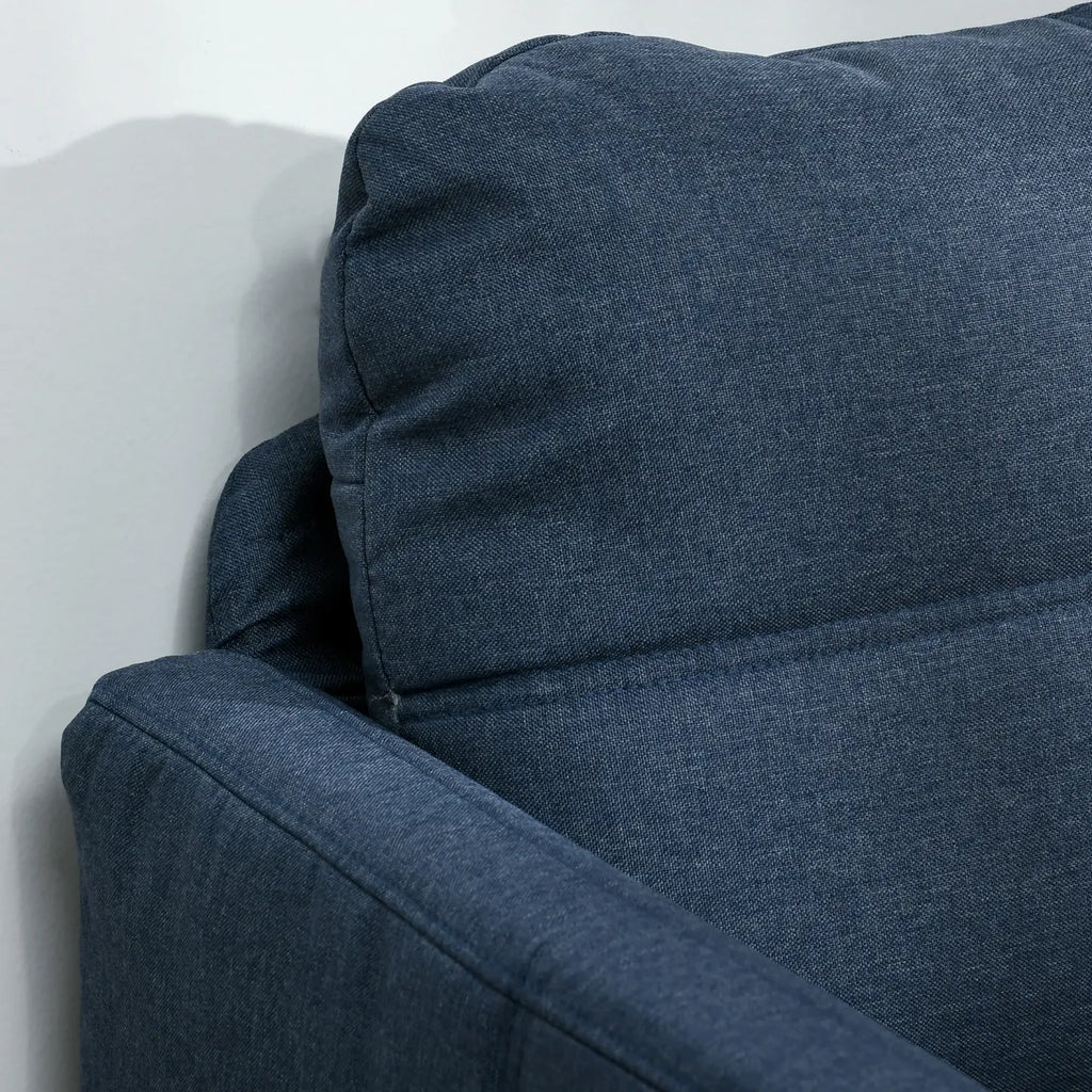 HOMCOM 2-Sitzer Sofa mit Leinenoptik & Stahlbeinen, Dunkelblau