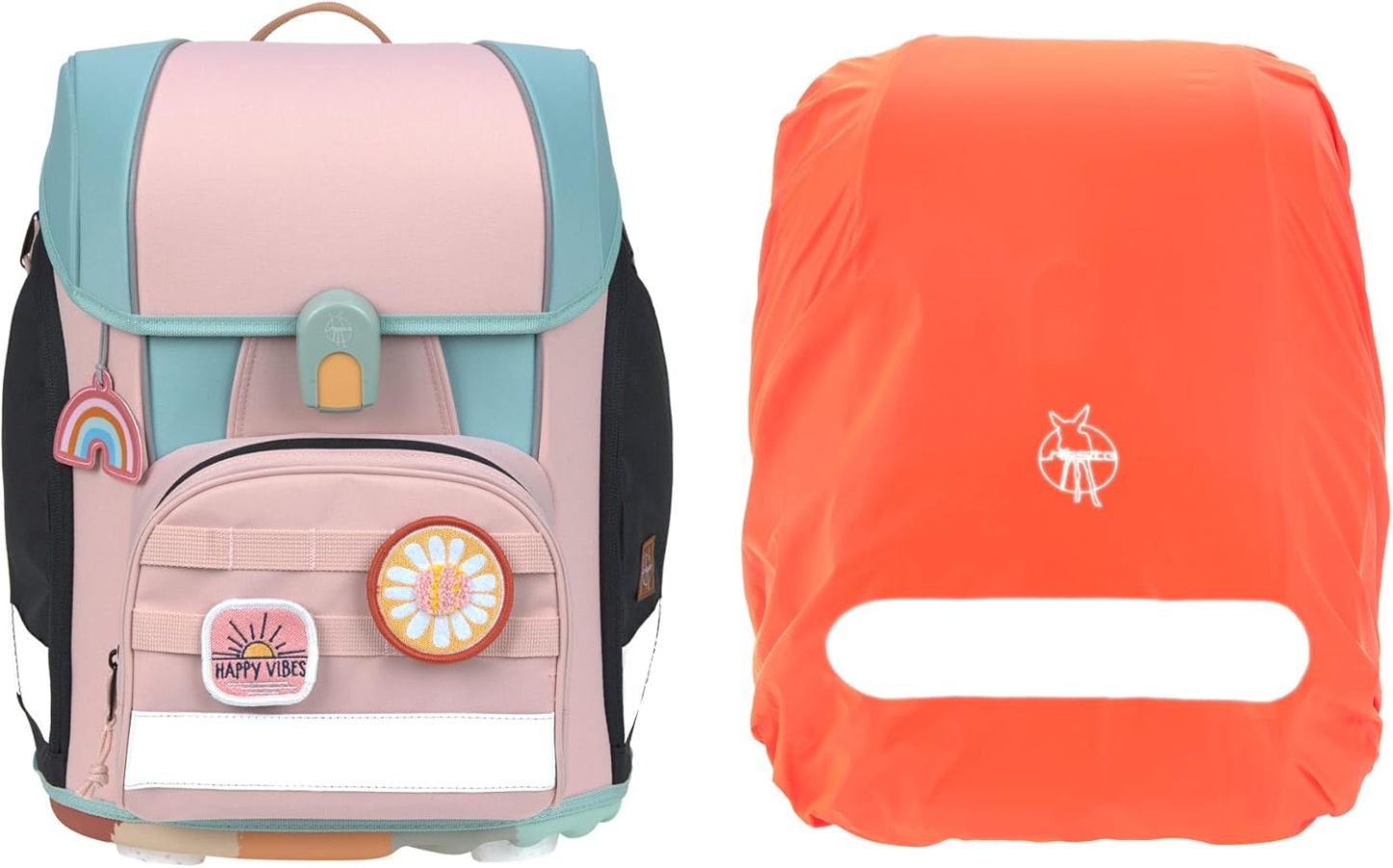 LÄSSIG 7-teiliges Schulranzen Set Kinder/School Set Boxy Unique Schwarz