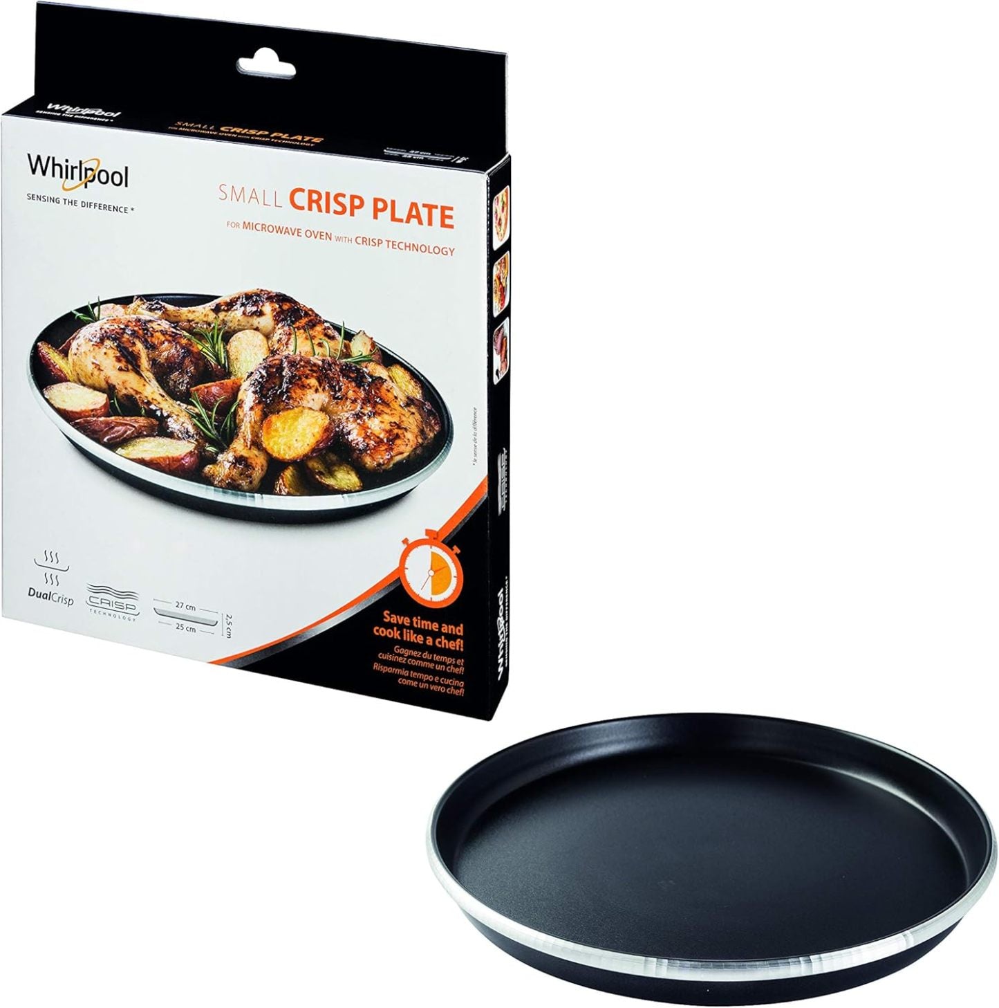 Bauknecht MW 39 WSL / Kombination Grill und Mikrowelle / Crisp Funktion / 700 W / 13 L Garraum / Super-Kompakt Design / Dampfgarfunktion / Schnellauftau-Funktion, Weiß/Silber