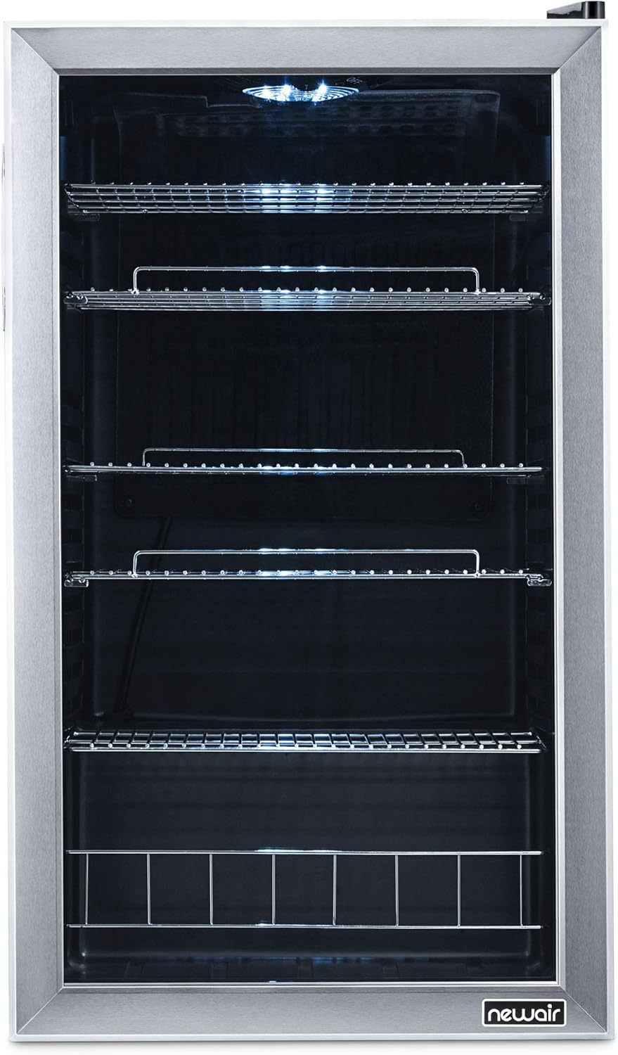 Getränkekühlschrank | Freistehender Kühlschrank für 126 Dosen mit Glastür mit Scharnier rechts | Mini-Getränkekühlschrank, perfekt für Bier, Wein, Limonade und kühlere Getränke