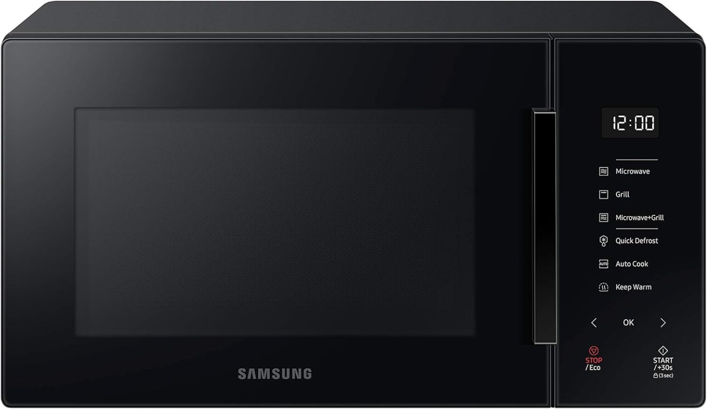 Samsung Tisch-Mikrowelle Glas Design MG23T5018CP/ET, knuspriges Kochen, AirFry, Mikrowelle + Grill 800 W + 1100 W, 23 l, 49 x 27,5 x 38 cm, Puder