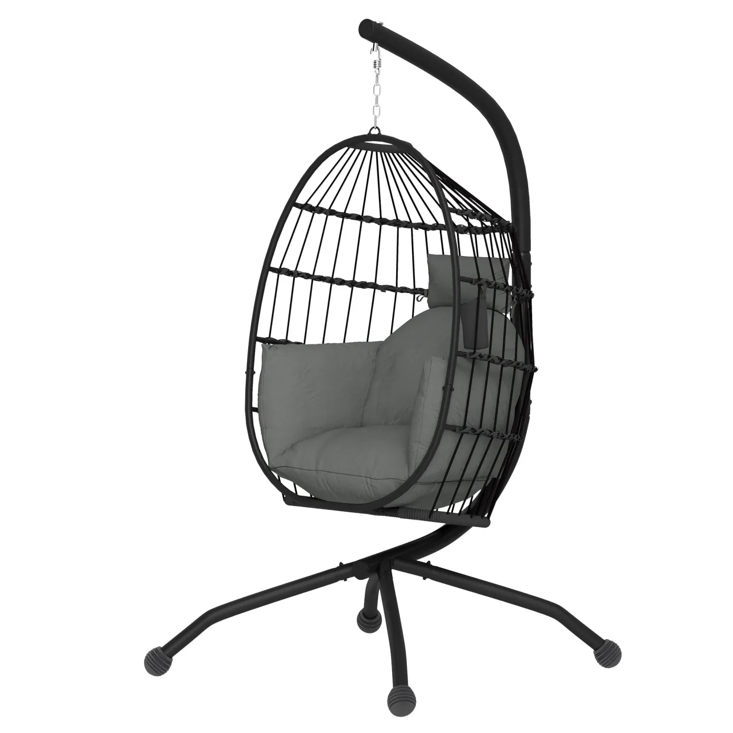 Outsunny Hängesessel Outdoor faltbar mit Becherhalter