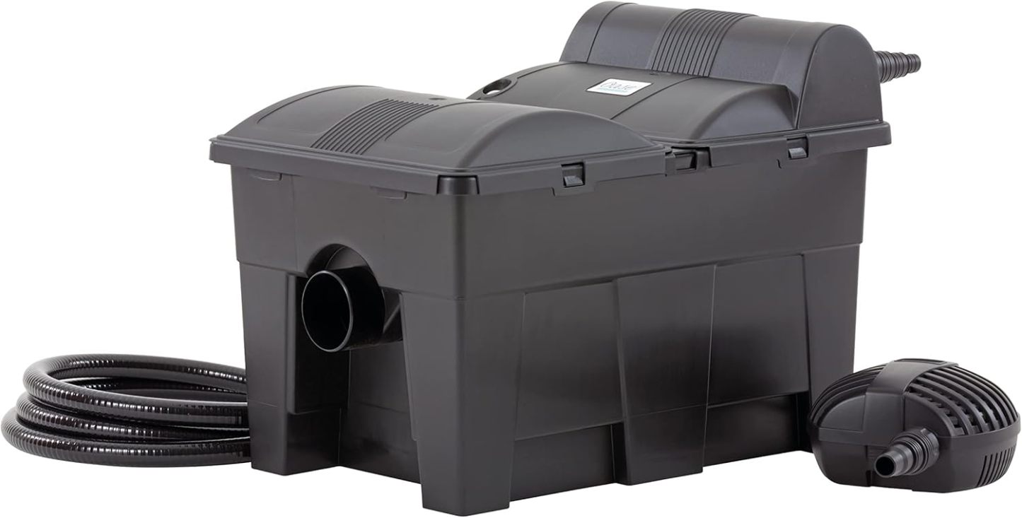 OASE 56789 Durchlauffilter BioSmart Set 36000 geeignet für Teiche bis 36 m³, Filtersystem, Filterkomplettset inkl Filtermaterial, Teichpumpe und UVC Klärer