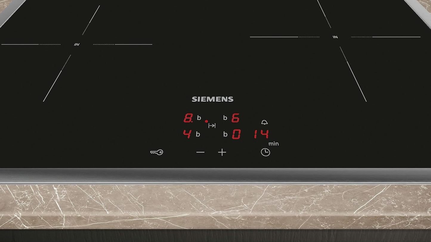 Siemens EQ522IA01, Einbauherd-Set, Bestehend aus HE517GBS4 Herd, 60 x 60 cm, 3D Heißluft, Selbstreinigung, Clip Auszug & EI645CFB6E Induktionskochfeld, Bräterzone, powerBoost, Edelstahl Rahmen