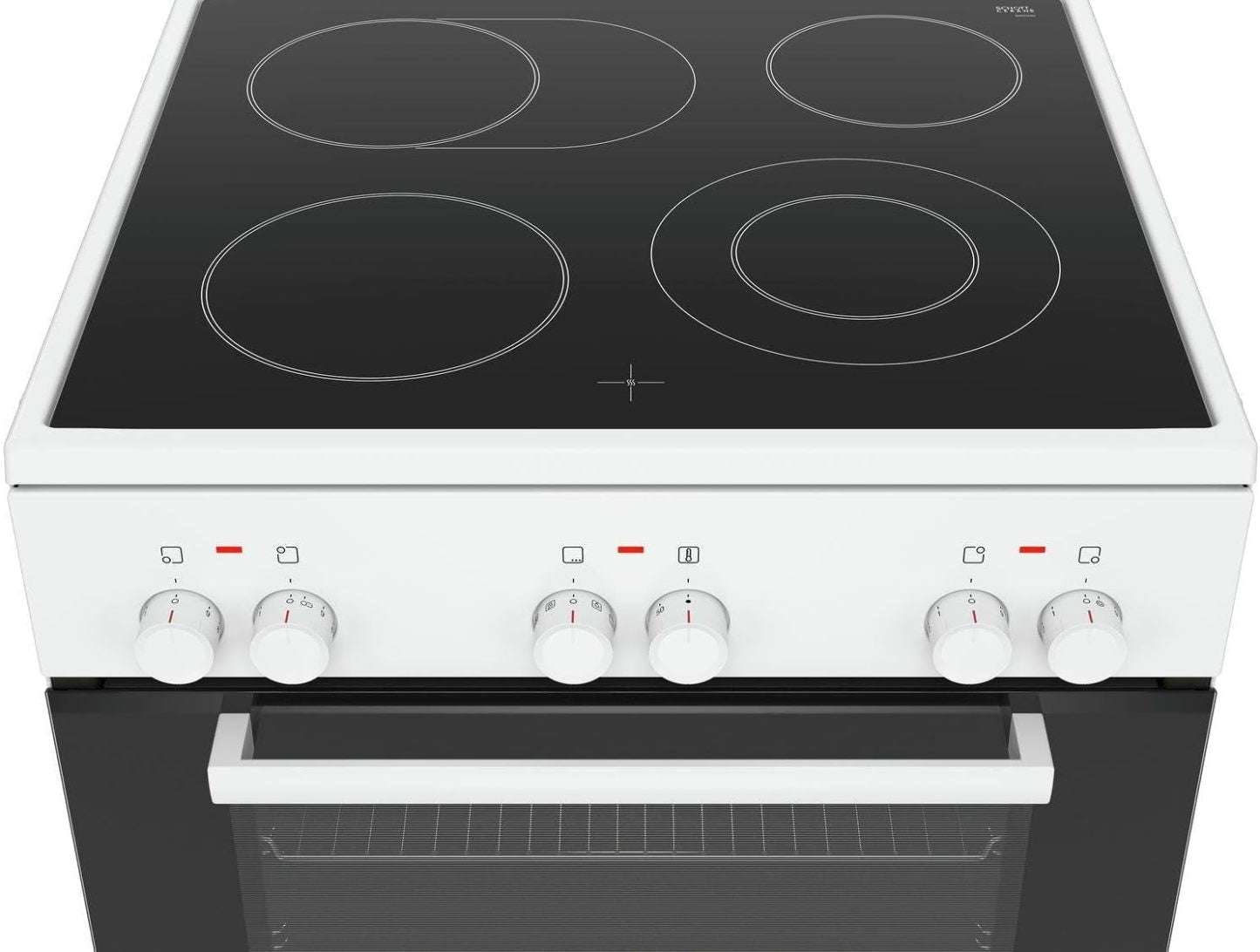 Bosch HKR39C250 Serie 4 Elektro-Standherd, 60 cm breit, EcoClean Direct Reinigungshilfe, 3D Heißluft Backen auf 3 Ebenen, LED-Display-Steuerung, erweiterbare Kochzone für großes Kochgeschirr