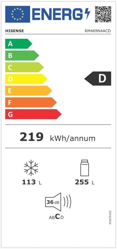 Hisense RB327N4AD2 Kühl-Gefrierkombination/ NoFrostPlus/ Multiflow 360°/ HolidayMode/ FreshZone/ 182,4 cm/ Kühlteil 171 l/ Gefrierteil 85 l/ 41 dB/ 287 kWh/ Jahr/ Edelstahl-Look