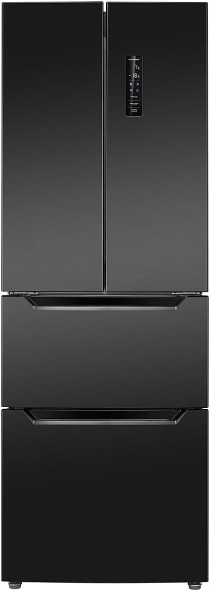 Bomann® Kühlschrank mit Gefrierfach | No-Frost Gefrierteil | 186cm Kühlschrank | 39dB | Kühl Gefrierkombination mit MultiAirflow | 320L | Kühl Gefrierkombination No-Frost | KG 7361 schwarz-inox