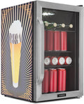Klarstein Kühlschrank 70L, Kleiner Kühlschrank mit Herausnehmbaren Ablagen, Leiser Mini Kühlschrank mit Glastür & LED, Getränkekühlschrank Klein, Outdoor Geeignet, Biersafe für Flaschen, 0-10°C