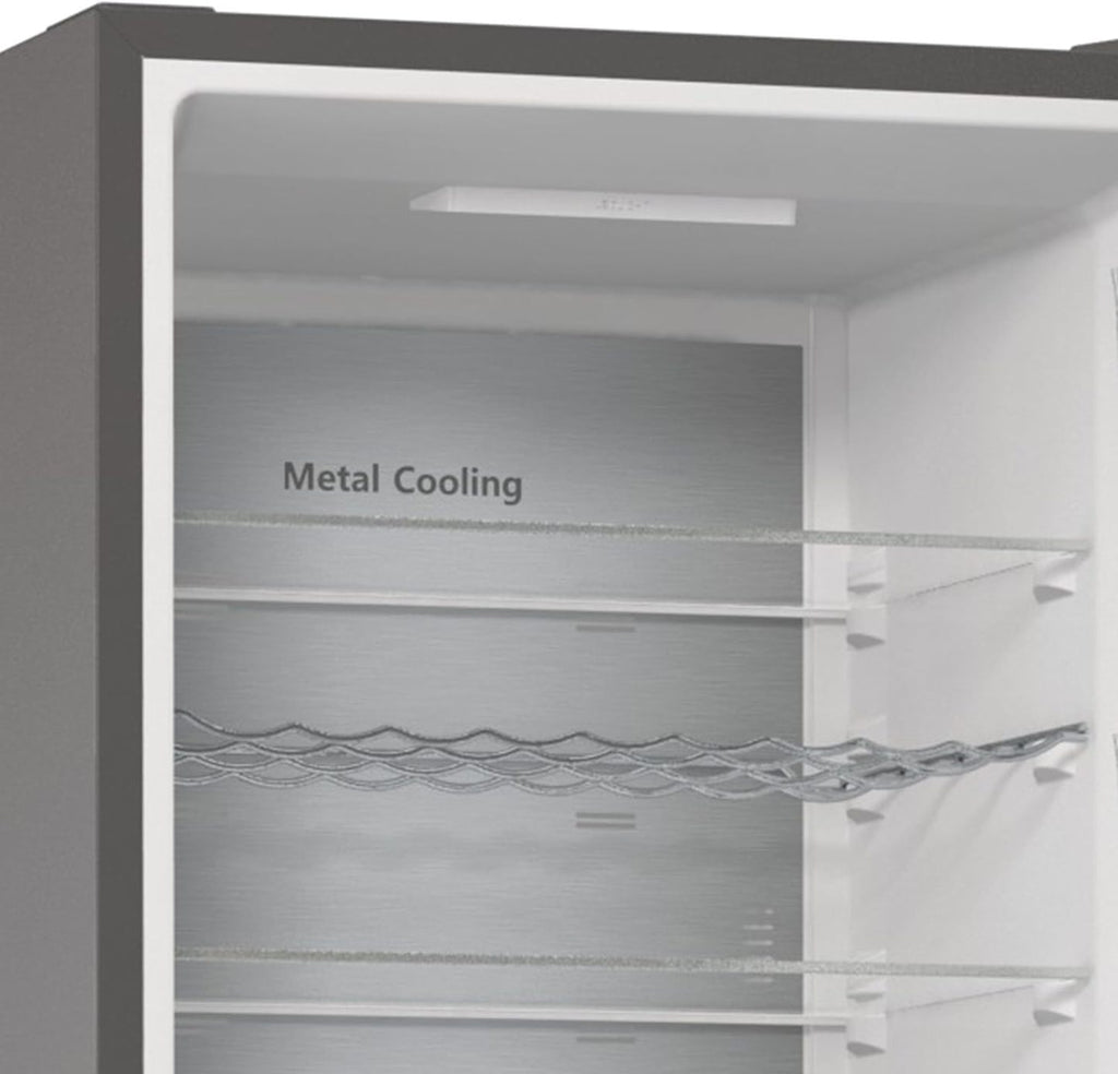Hisense RB327N4AD2 Kühl-Gefrierkombination/ NoFrostPlus/ Multiflow 360°/ HolidayMode/ FreshZone/ 182,4 cm/ Kühlteil 171 l/ Gefrierteil 85 l/ 41 dB/ 287 kWh/ Jahr/ Edelstahl-Look
