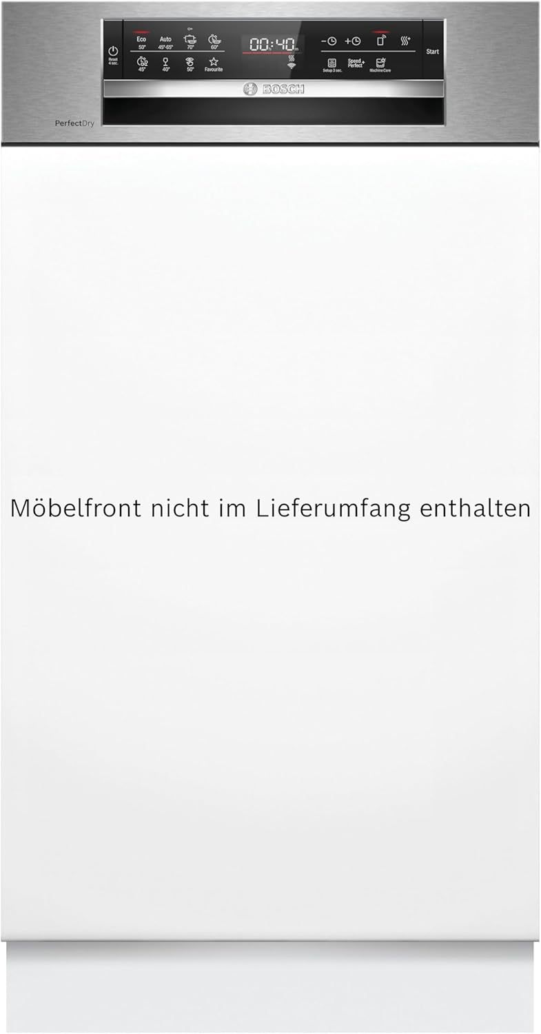 Bosch SPV2IKX10E Serie 2 Smarter Geschirrspüler vollintegriert, 45 cm breit, Besteckkorb, Extra Trocknen auf Knopfdruck, InfoLight roter Lichtpunkt am Boden, AquaStop Schutz gegen Wasserschäden, Weiß
