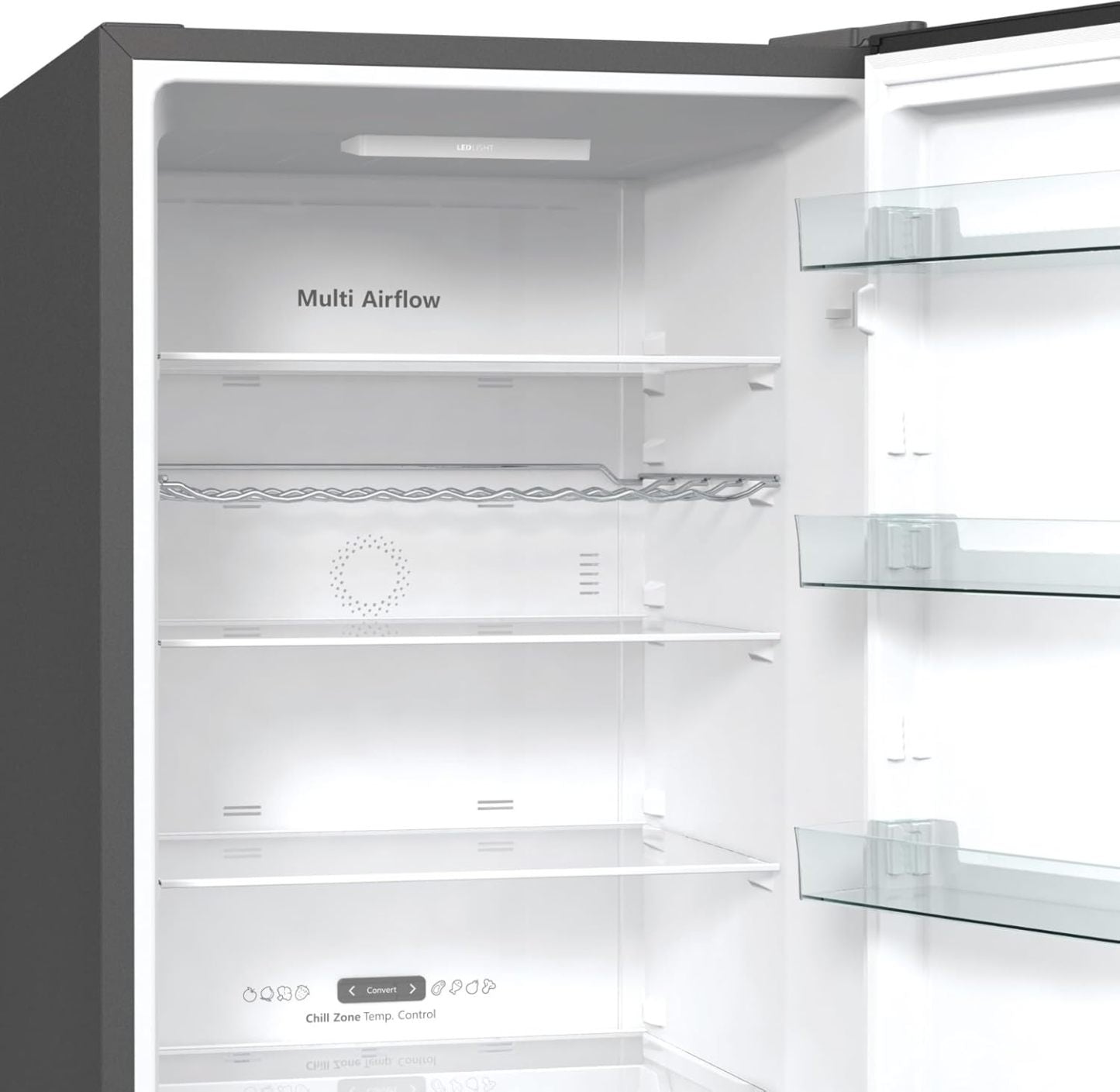 Hisense RB327N4AD2 Kühl-Gefrierkombination/ NoFrostPlus/ Multiflow 360°/ HolidayMode/ FreshZone/ 182,4 cm/ Kühlteil 171 l/ Gefrierteil 85 l/ 41 dB/ 287 kWh/ Jahr/ Edelstahl-Look