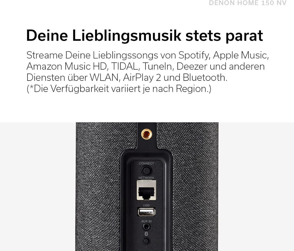 Denon Home 150 Multiroom-Lautsprecher, HiFi Lautsprecher mit HEOS Built-in, Alexa integriert, WLAN, Bluetooth, USB, AirPlay 2, Hi-Res Audio, schwarz