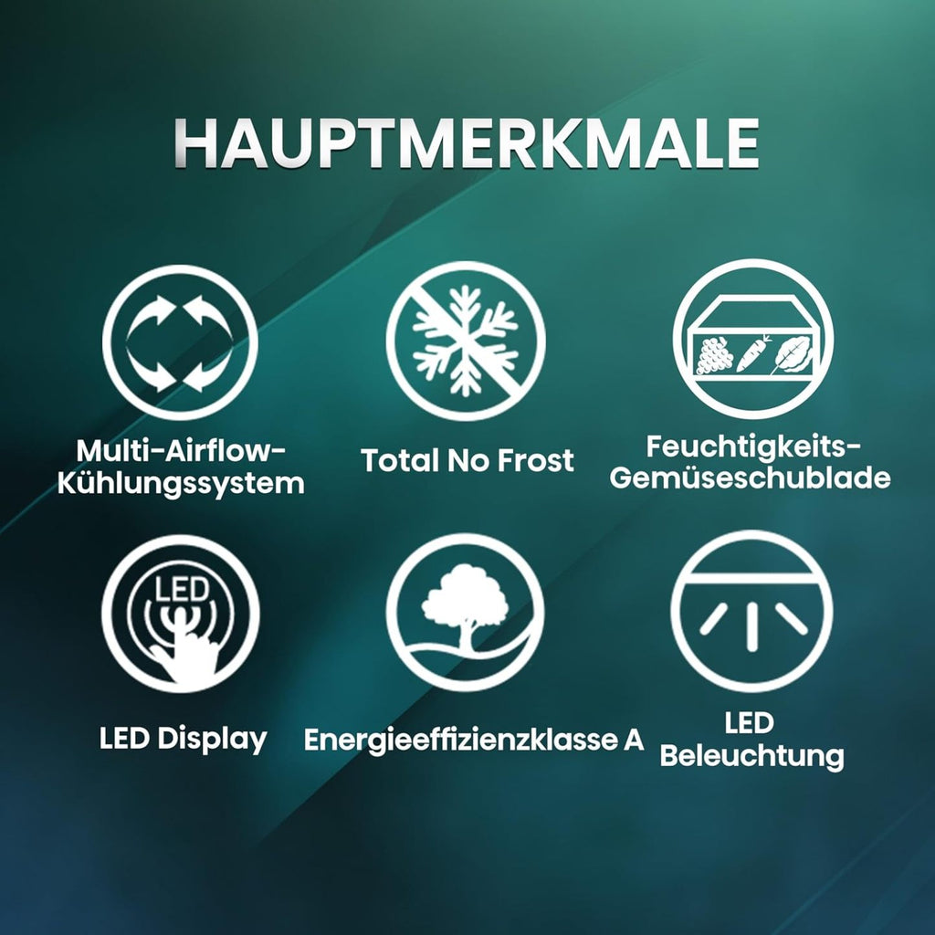 Hisense RB327N4AD2 Kühl-Gefrierkombination/ NoFrostPlus/ Multiflow 360°/ HolidayMode/ FreshZone/ 182,4 cm/ Kühlteil 171 l/ Gefrierteil 85 l/ 41 dB/ 287 kWh/ Jahr/ Edelstahl-Look