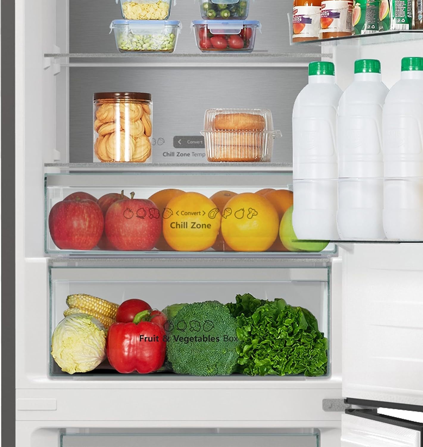 Hisense RB327N4AD2 Kühl-Gefrierkombination/ NoFrostPlus/ Multiflow 360°/ HolidayMode/ FreshZone/ 182,4 cm/ Kühlteil 171 l/ Gefrierteil 85 l/ 41 dB/ 287 kWh/ Jahr/ Edelstahl-Look