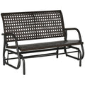 Outsunny Polyrattan Schaukelbank 2-Sitzer Braun