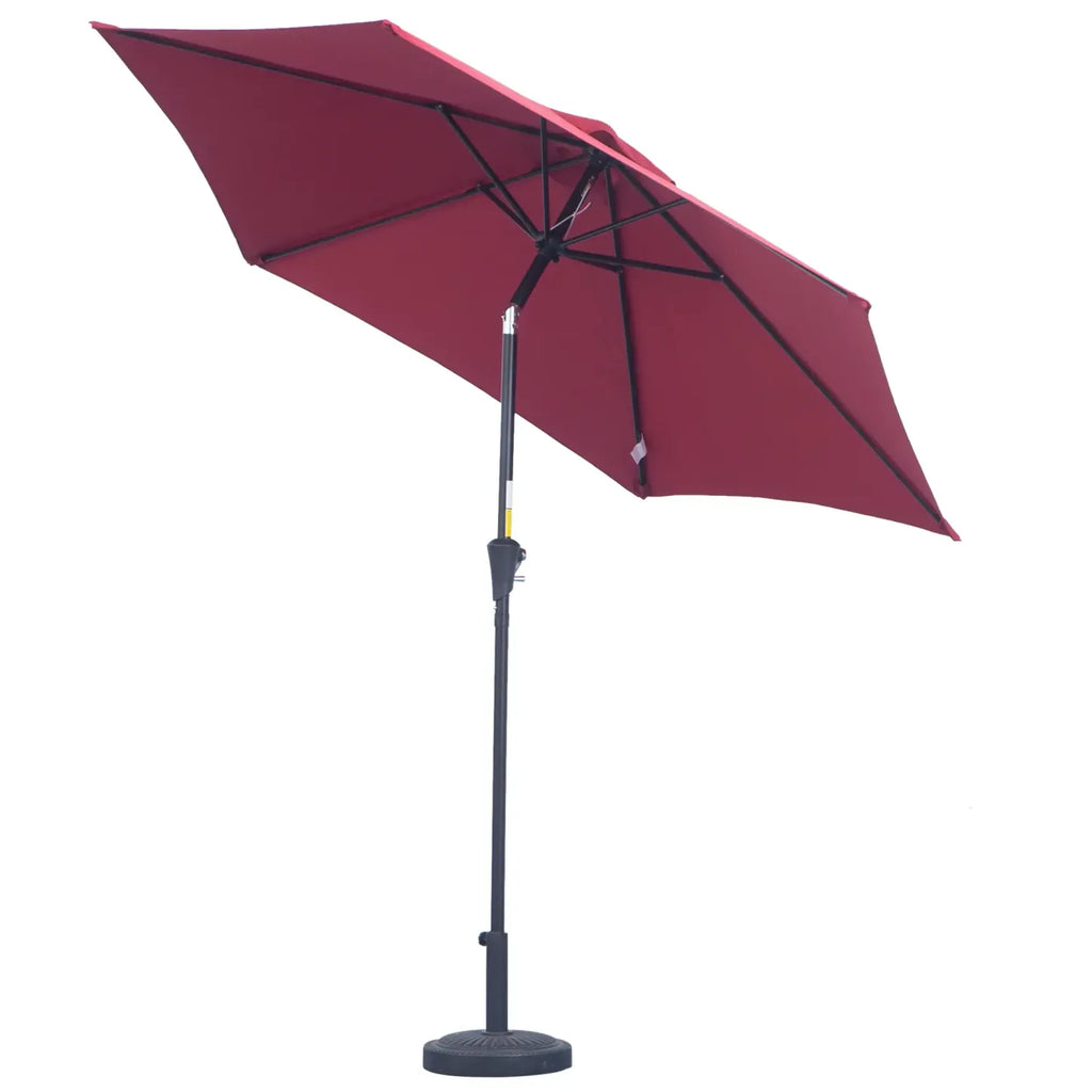 Outsunny Sonnenschirm Kippfunktion Handkurbel Aluminium Rot