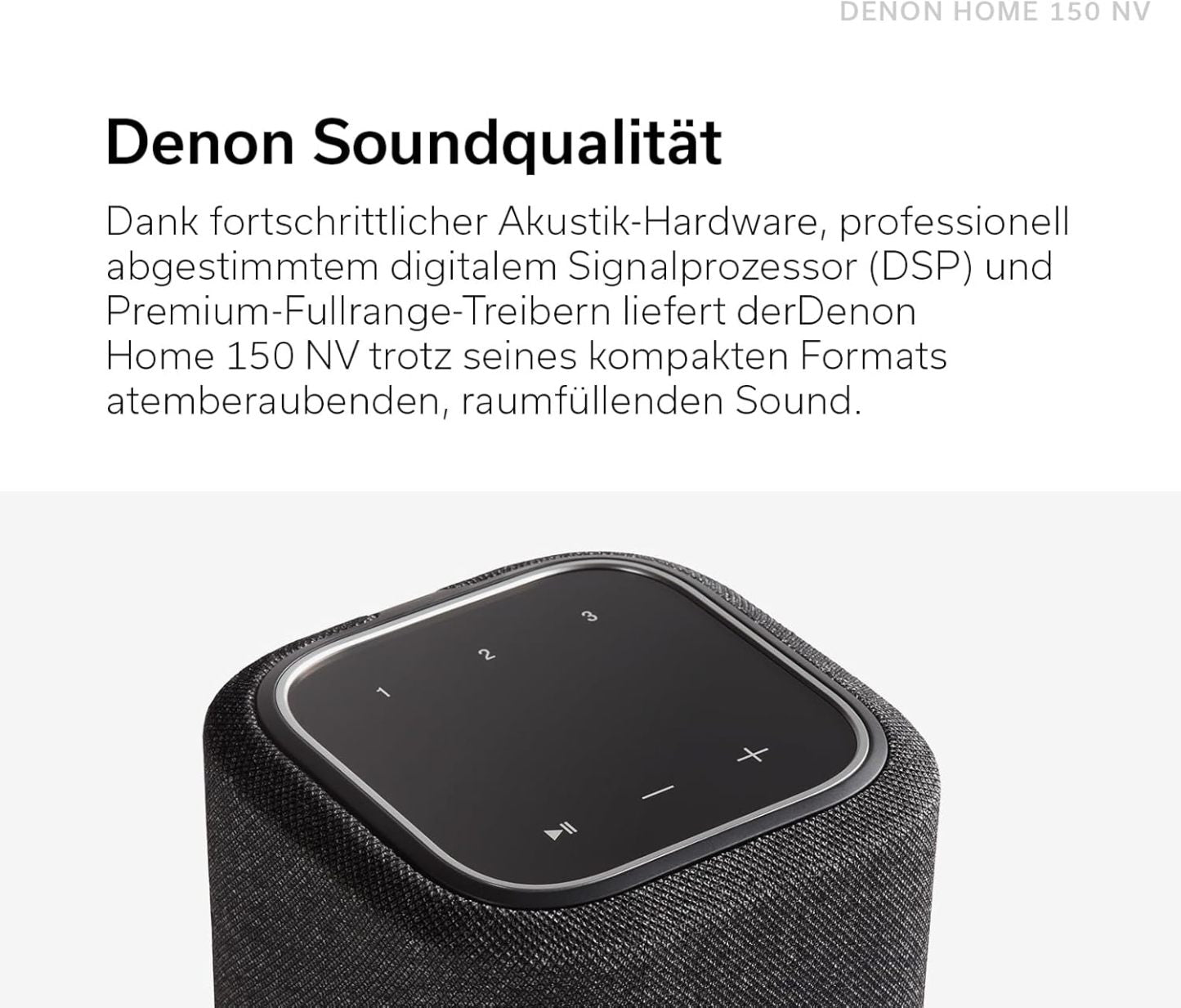 Denon Home 150 Multiroom-Lautsprecher, HiFi Lautsprecher mit HEOS Built-in, Alexa integriert, WLAN, Bluetooth, USB, AirPlay 2, Hi-Res Audio, schwarz