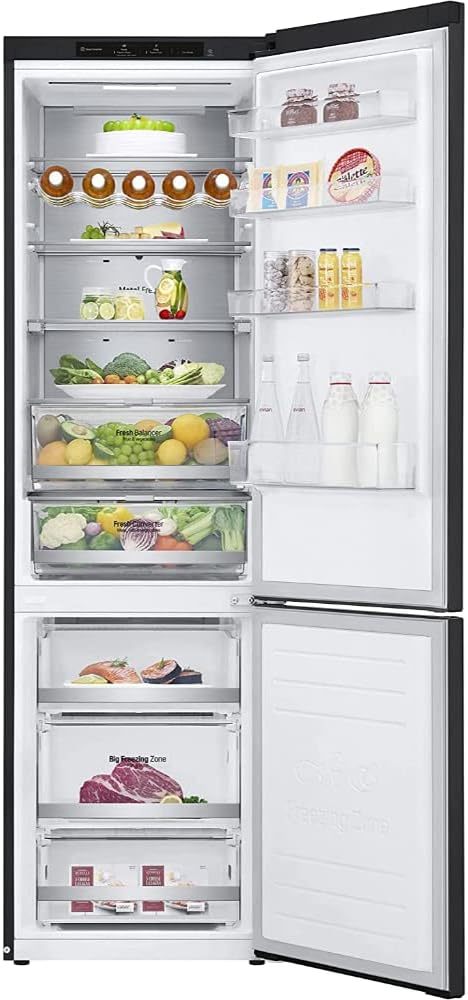 LG GBP62MCNAC Kühl-Gefrierkombi – 384 L, Energieeffizienz A, Total NoFrost, DoorCooling+, niedriger Geräuschpegel, modernes Design in Anthrazit Schwarz, 59,5 x 67,5 x 203 cm