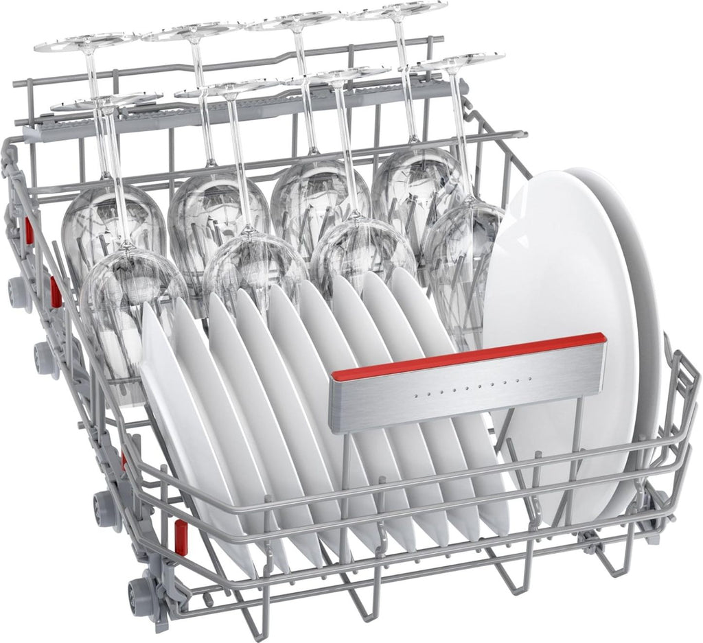 Bosch SPV2IKX10E Serie 2 Smarter Geschirrspüler vollintegriert, 45 cm breit, Besteckkorb, Extra Trocknen auf Knopfdruck, InfoLight roter Lichtpunkt am Boden, AquaStop Schutz gegen Wasserschäden, Weiß