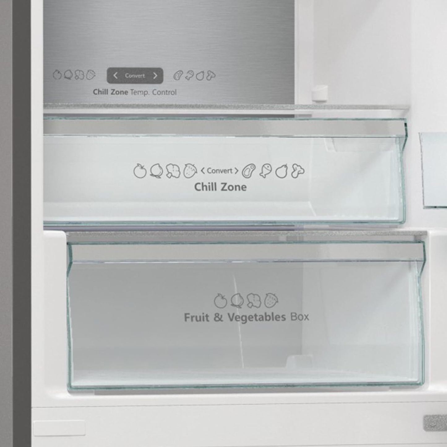 Hisense RB327N4AD2 Kühl-Gefrierkombination/ NoFrostPlus/ Multiflow 360°/ HolidayMode/ FreshZone/ 182,4 cm/ Kühlteil 171 l/ Gefrierteil 85 l/ 41 dB/ 287 kWh/ Jahr/ Edelstahl-Look