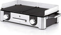 WMF Lono Master-Grill, Elektrogrill, 50x28 cm, Elektrogrill Tischgrill mit Windschutz und Auffangschale, Outdoorzertifiziert für Barbecue, 2 getrennt regulierbare Grillflächen, 2400 W, edelstahl matt