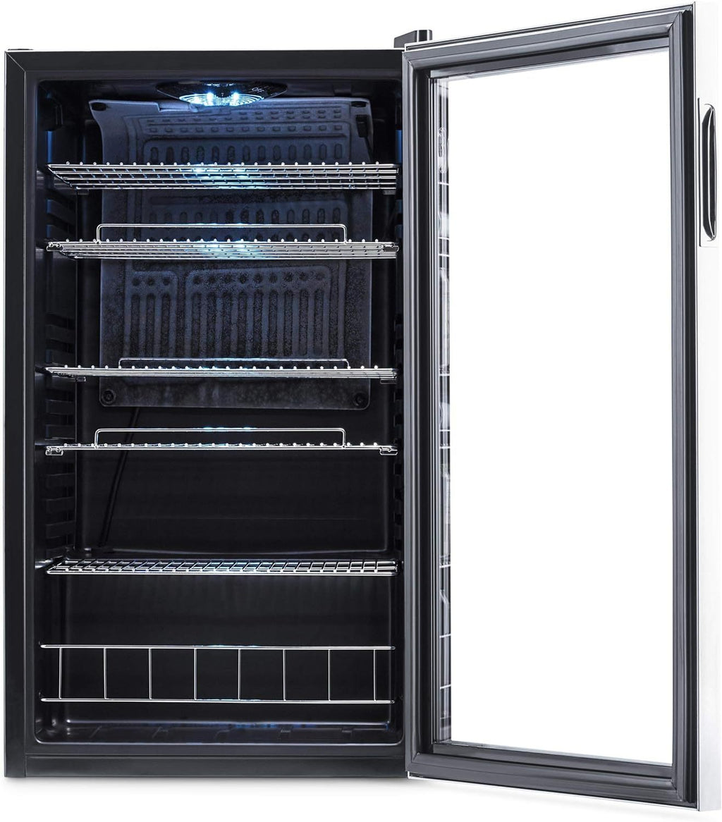 Getränkekühlschrank | Freistehender Kühlschrank für 126 Dosen mit Glastür mit Scharnier rechts | Mini-Getränkekühlschrank, perfekt für Bier, Wein, Limonade und kühlere Getränke