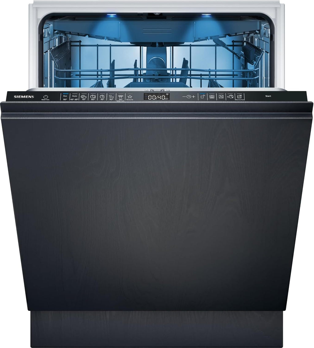 Siemens SN43ES14VE, iQ300 Smarter Geschirrspüler, Unterbau-Spülmaschine mit Besteckschublade, 60 cm, automatische Türöffnung dank autoOpen dry, besonders leise mit iQdrive-Motor, aquaStop, Edelstahl